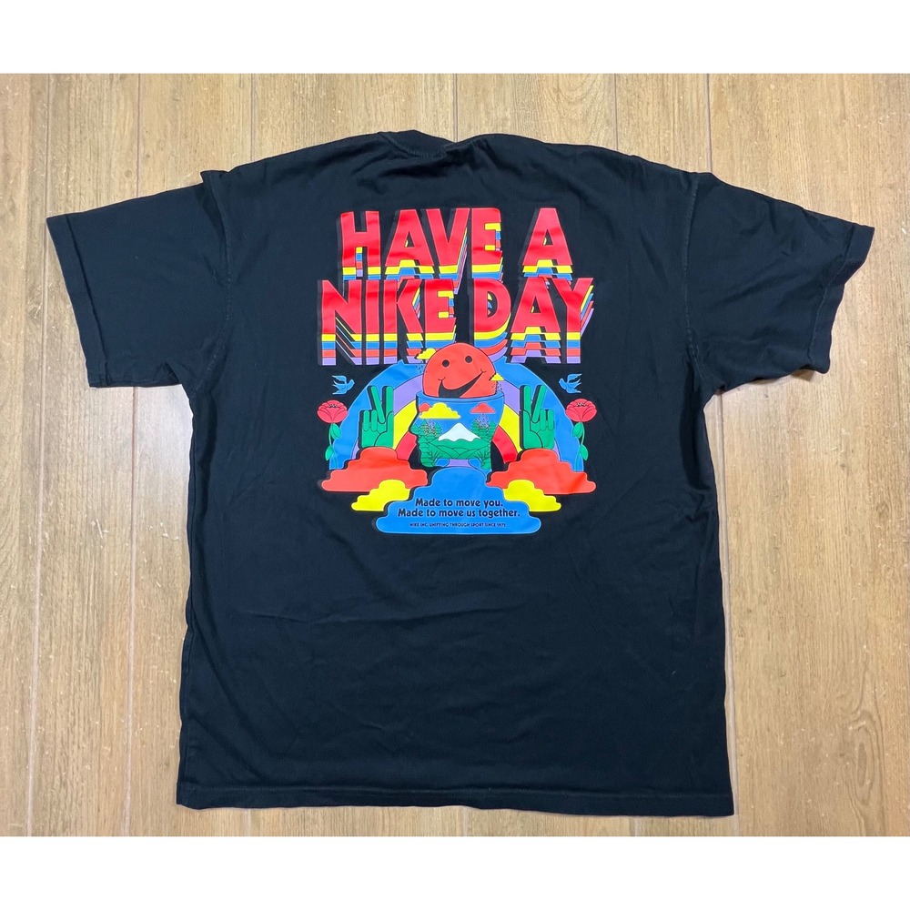 Nike Have A Nike Day Graphic T-Shirt Black Loose Fit DX1049-010 Mens Large